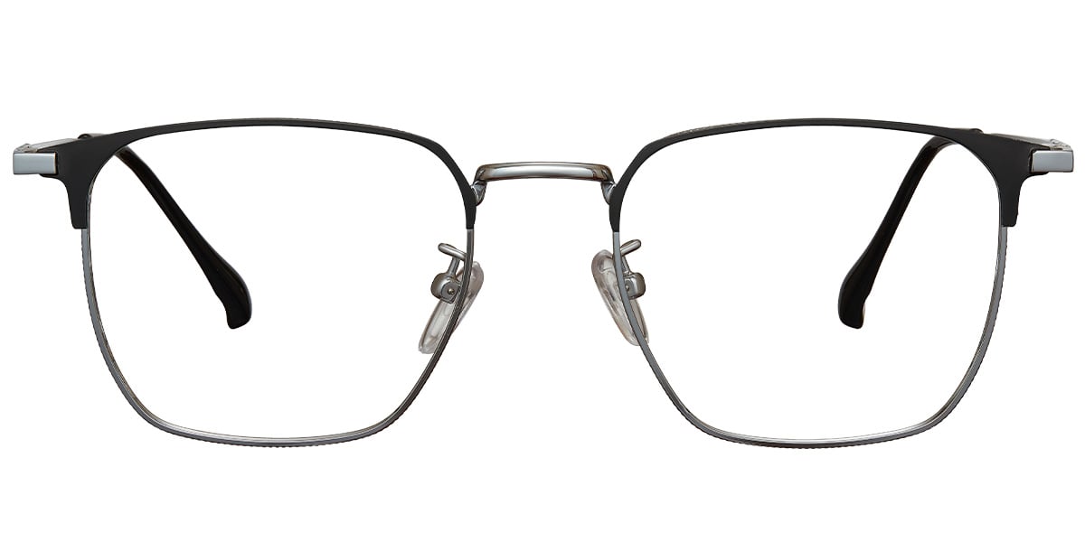 Square Reading Glasses black-silver