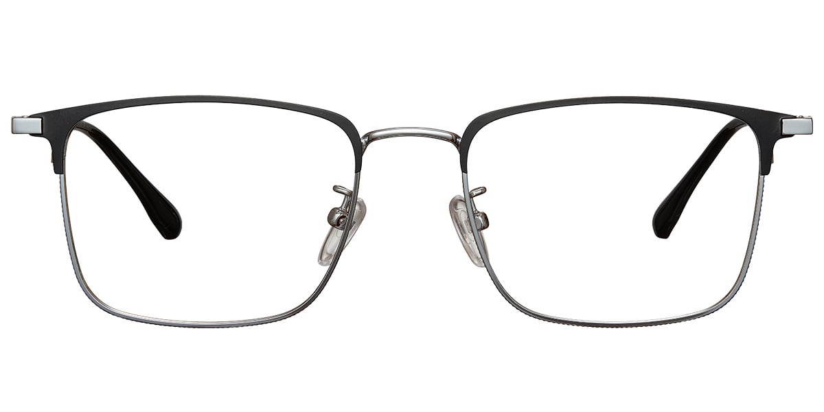 Square Reading Glasses black-silver