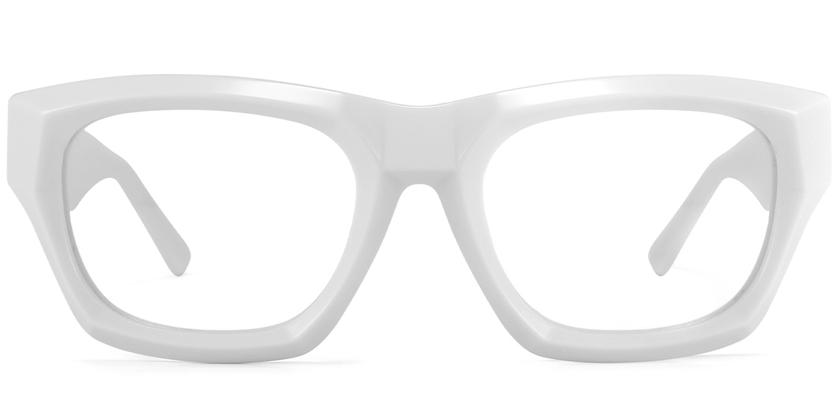 Acetate Square Reading Glasses white