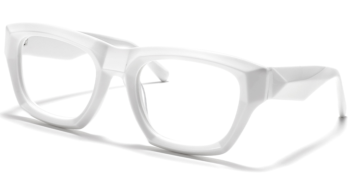 Acetate Square Reading Glasses white