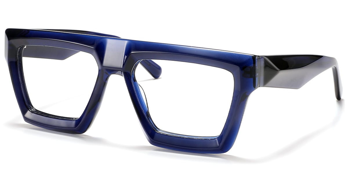 Acetate Square Reading Glasses blue