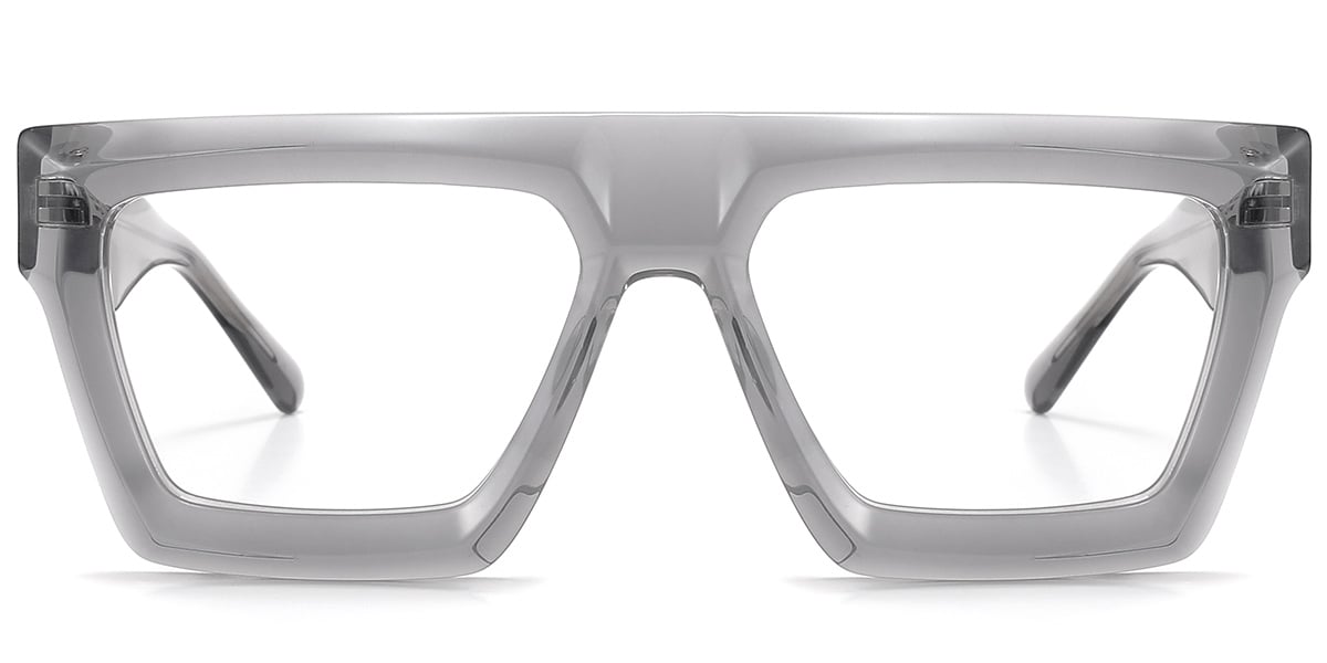 Acetate Square Reading Glasses translucent-grey