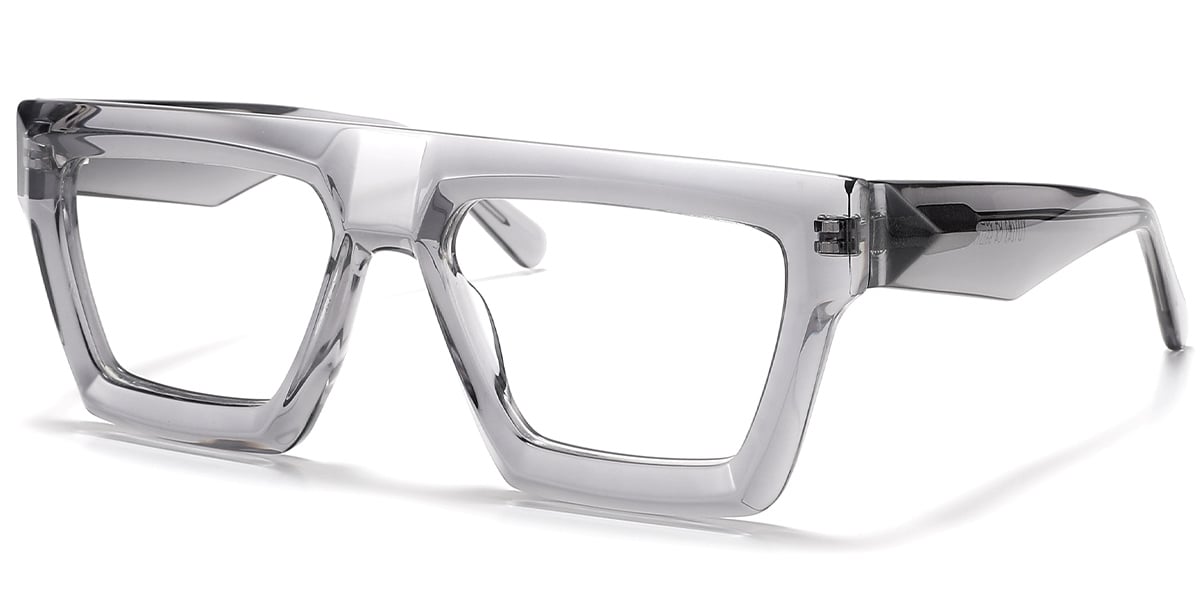 Acetate Square Reading Glasses translucent-grey