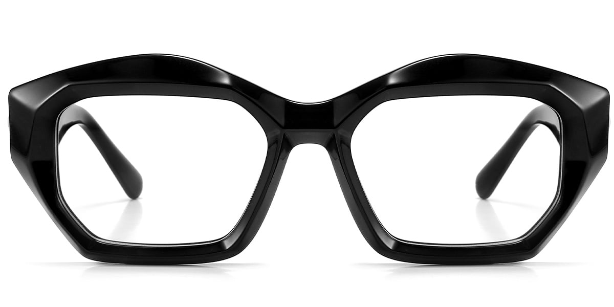 Acetate Square Geometric Reading Glasses bright_black