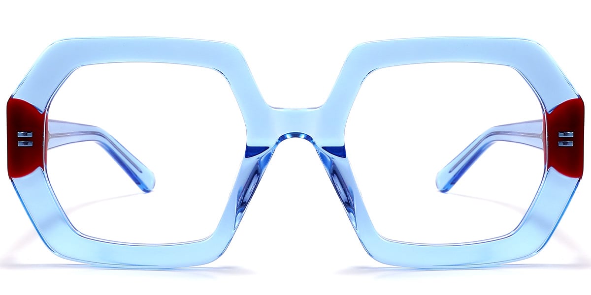 Acetate Geometric Reading Glasses pattern-blue