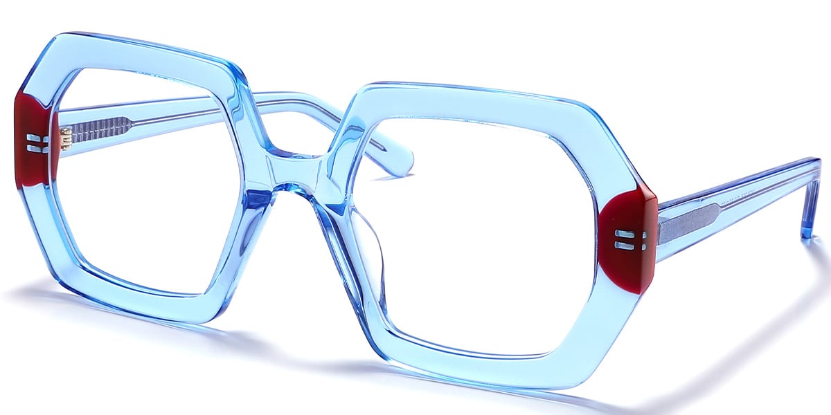 Acetate Geometric Reading Glasses pattern-blue