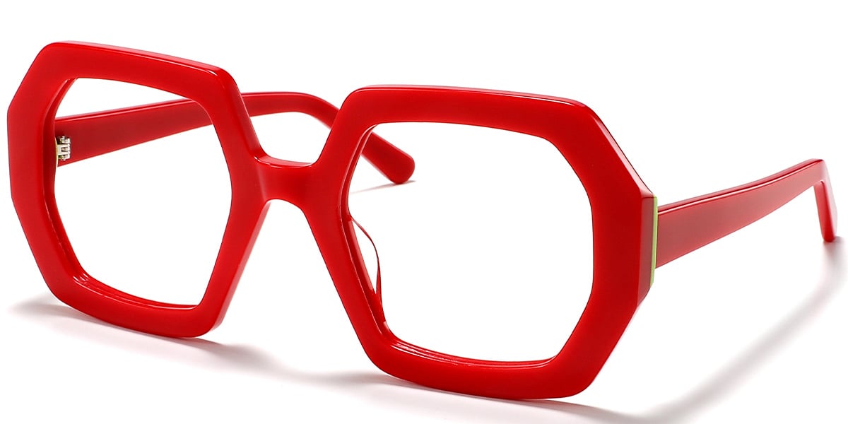 Acetate Geometric Reading Glasses red