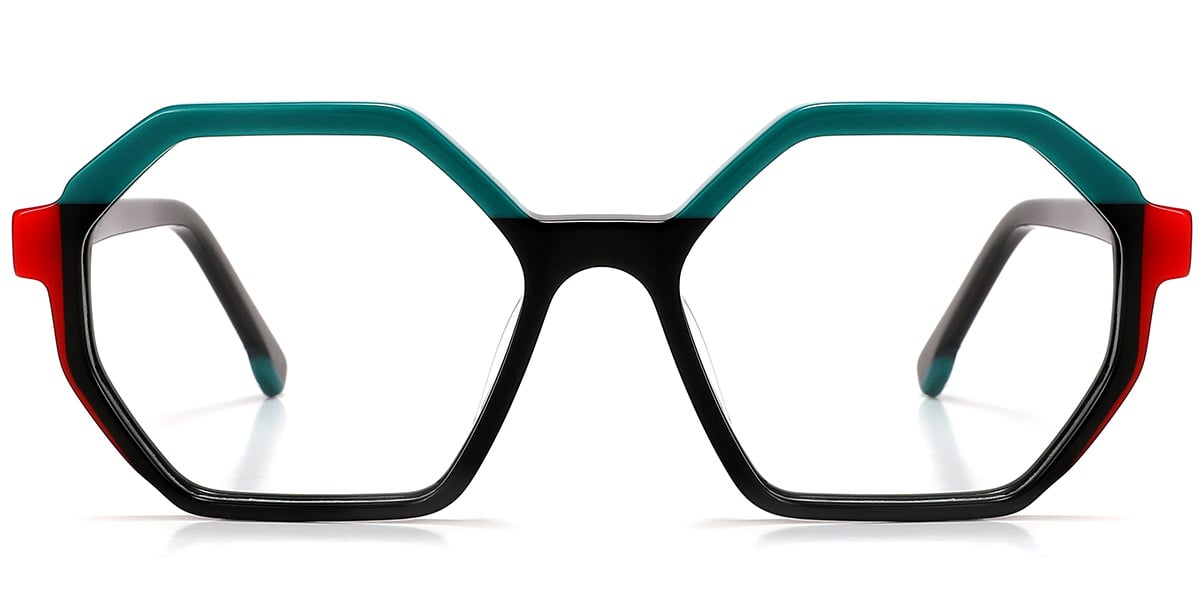 Acetate Geometric Reading Glasses pattern-black