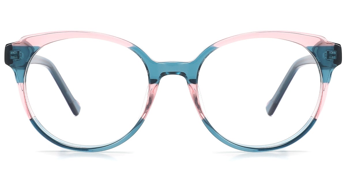 Acetate Round Reading Glasses pattern-blue