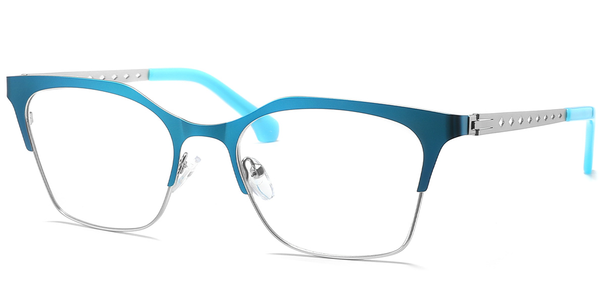 Square Reading Glasses silver-blue