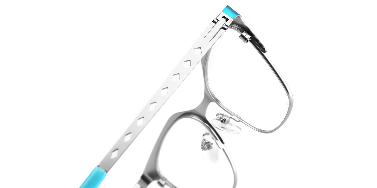 Square Reading Glasses silver-blue