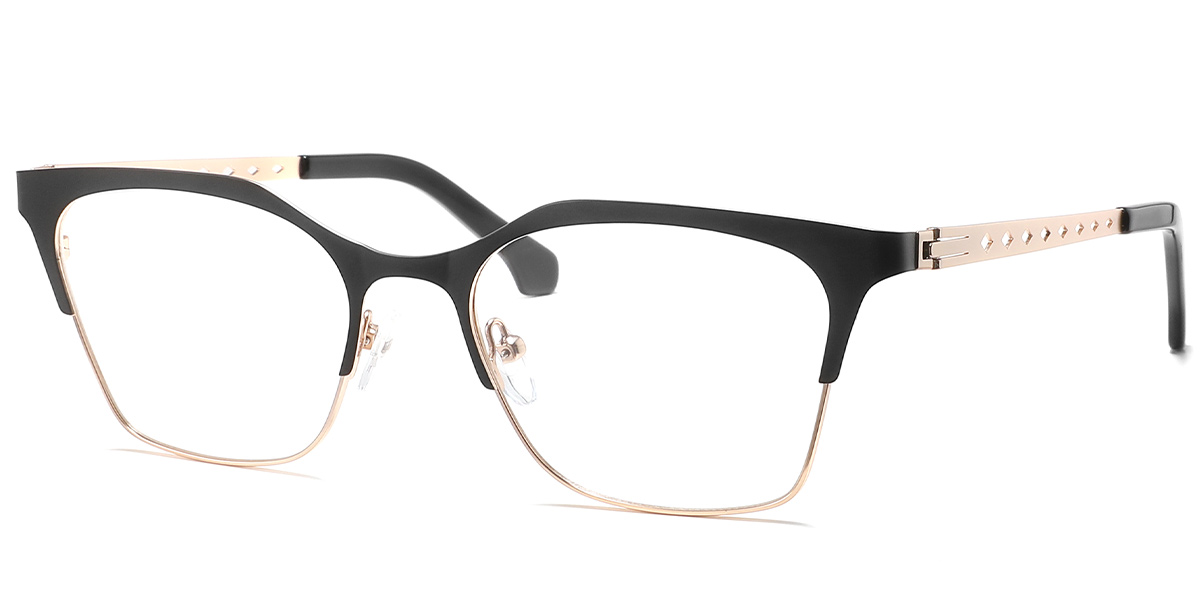 Square Reading Glasses black-gold