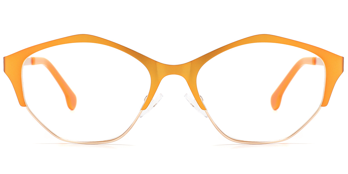 Geometric Reading Glasses rose_gold-orange