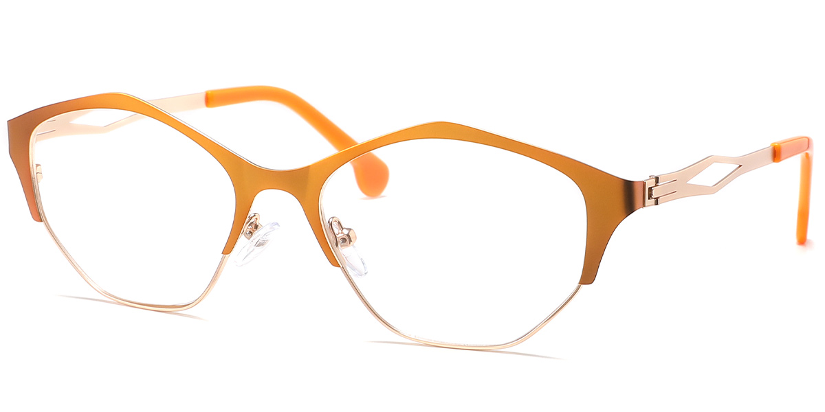 Geometric Reading Glasses rose_gold-orange