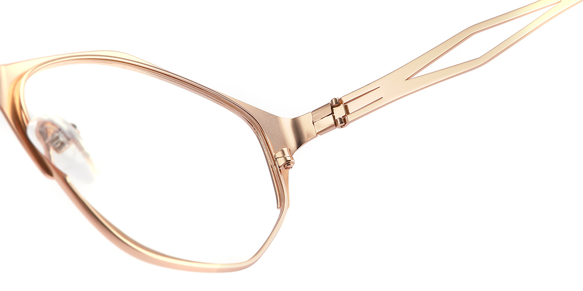 Geometric Reading Glasses rose_gold-orange