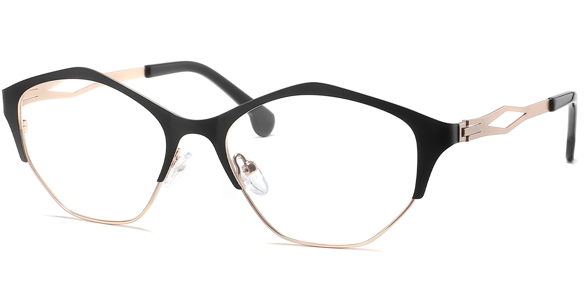 Geometric Reading Glasses black-gold