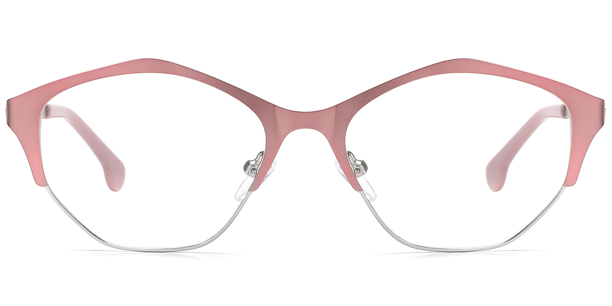 Geometric Reading Glasses silver-pink