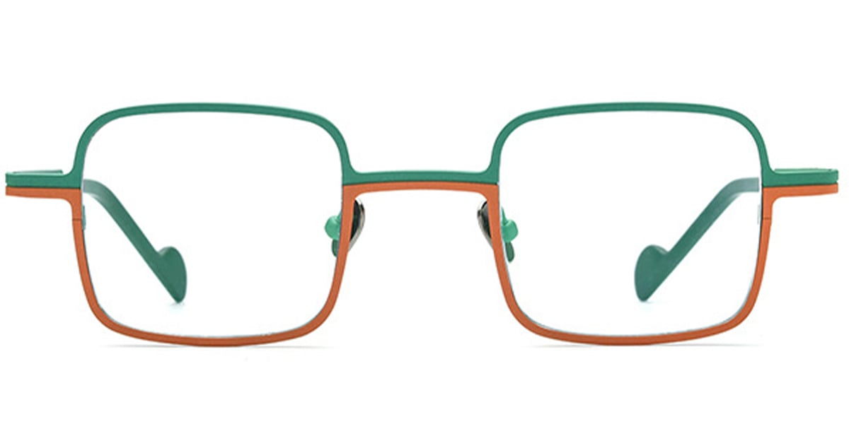 Titanium Square Reading Glasses pattern-green