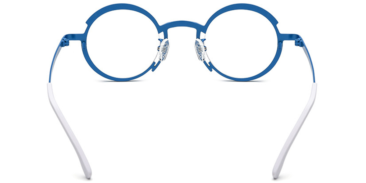 Titanium Round Reading Glasses blue