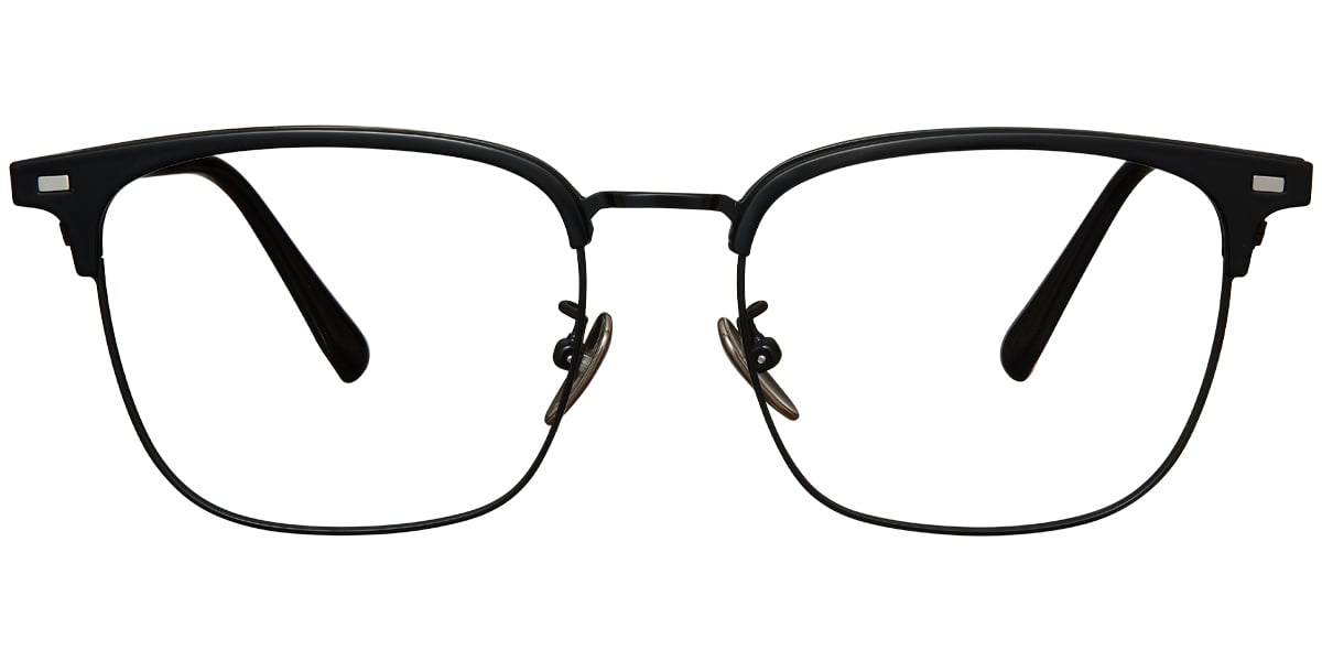 Titanium Square Reading Glasses black