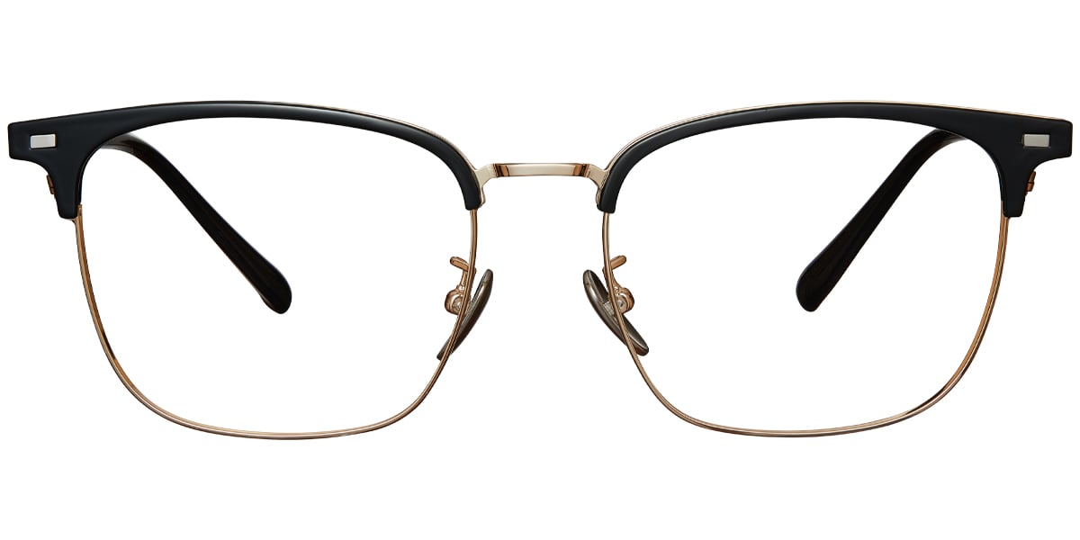 Titanium Square Reading Glasses black-gold