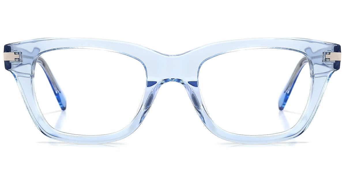 Acetate Square Reading Glasses translucent-blue