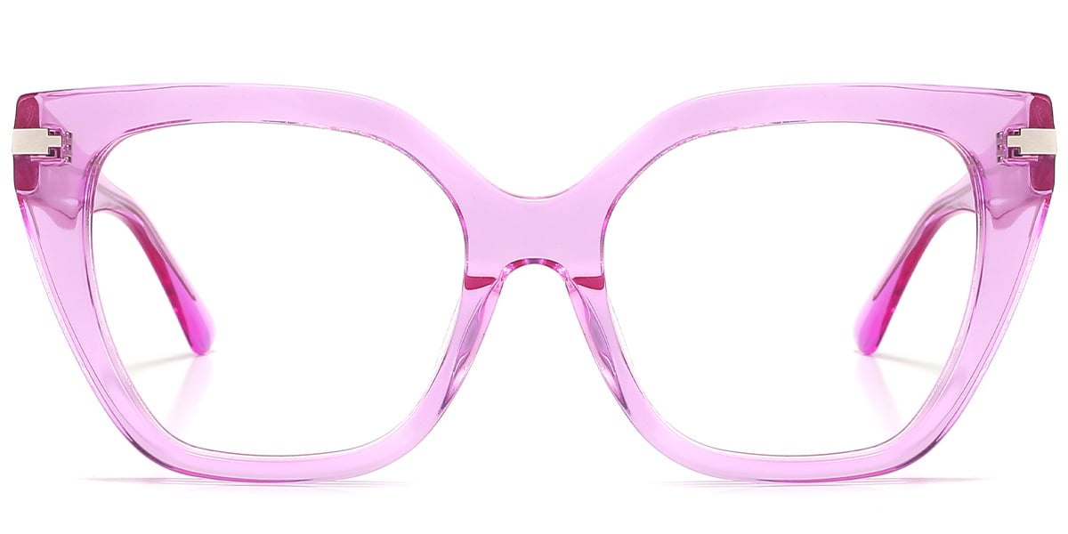 Acetate Square Reading Glasses translucent-rose