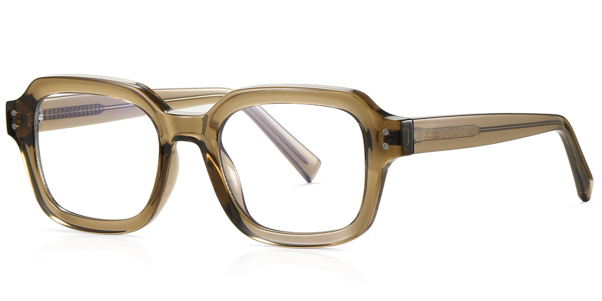 Square Reading Glasses translucent-brown