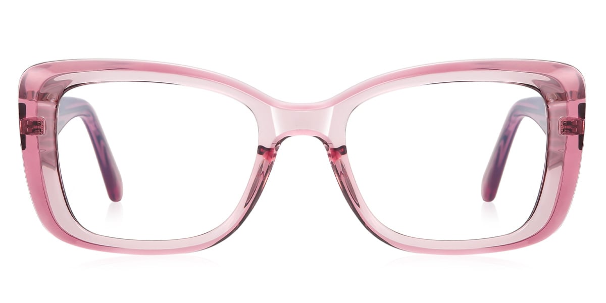 Rectangle Reading Glasses translucent-pink