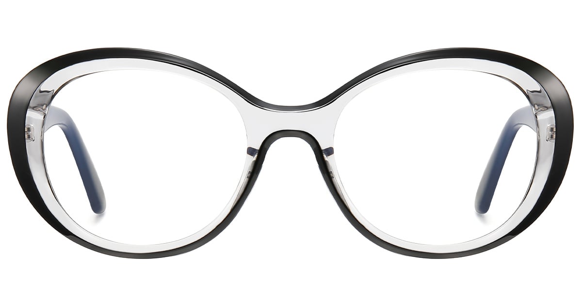 Oval Reading Glasses translucent-black