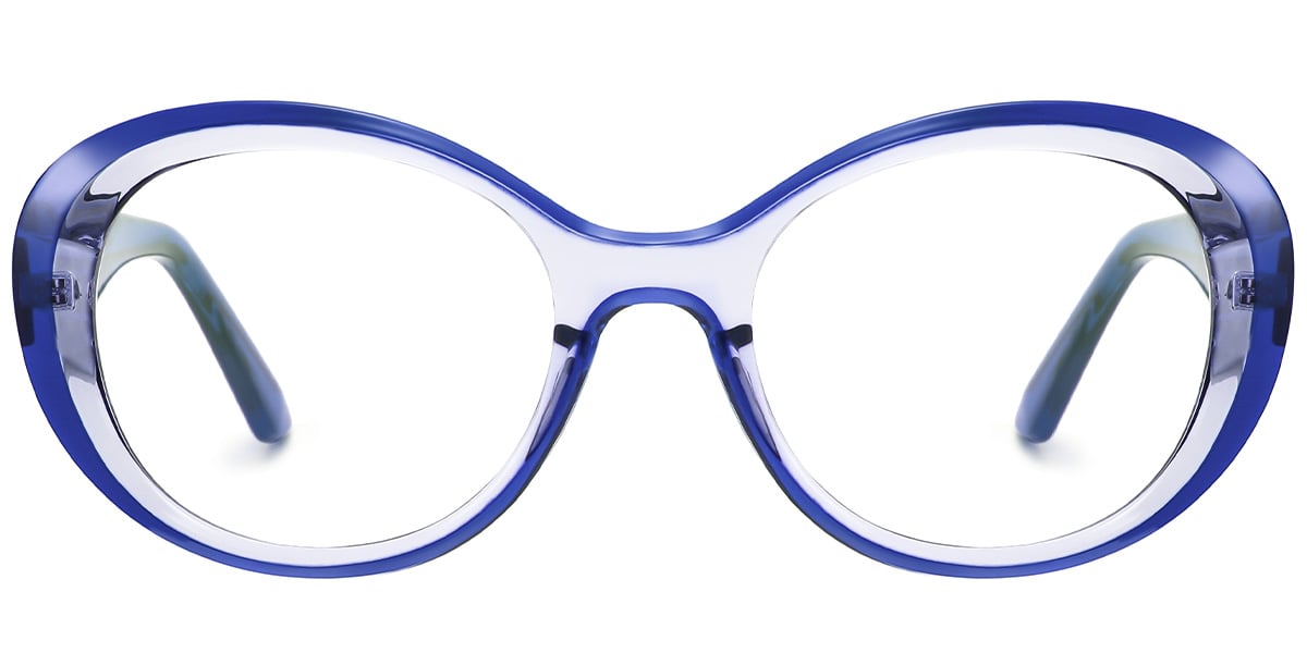 Oval Reading Glasses translucent-blue