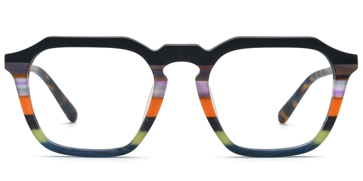 Acetate Square Reading Glasses pattern-black