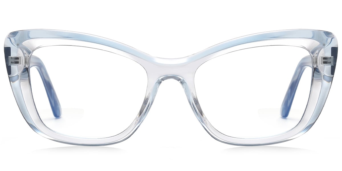 Square Reading Glasses translucent-blue