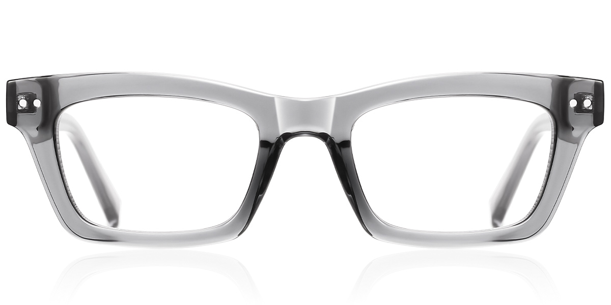 Rectangle Reading Glasses translucent-grey