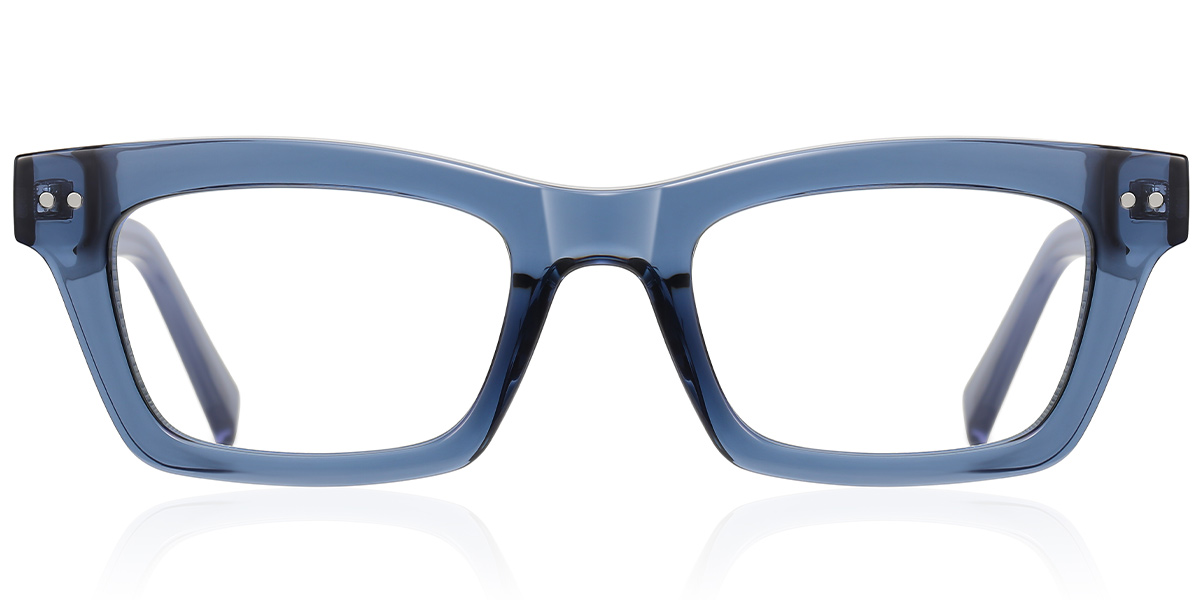 Rectangle Reading Glasses translucent-blue