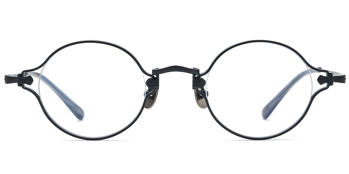 Titanium Round Reading Glasses black