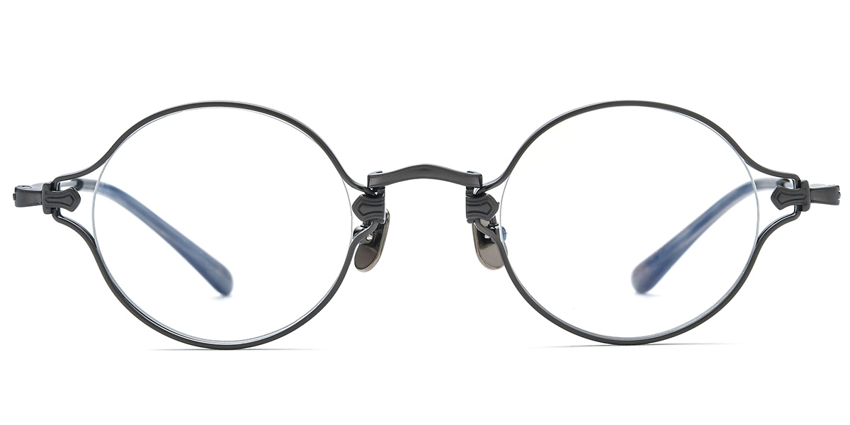 Titanium Round Reading Glasses grey