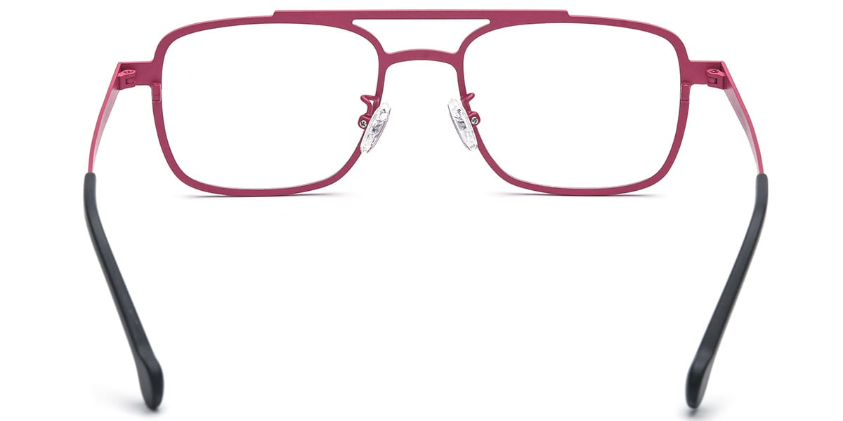 Titanium Square Reading Glasses pattern-rose