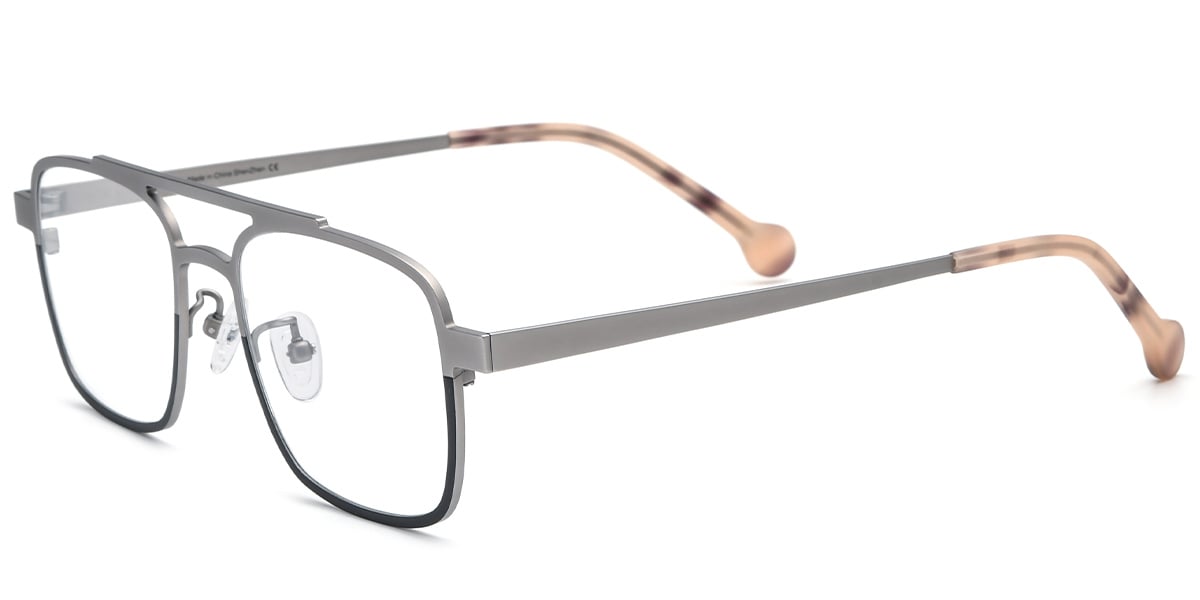 Titanium Square Reading Glasses pattern-grey