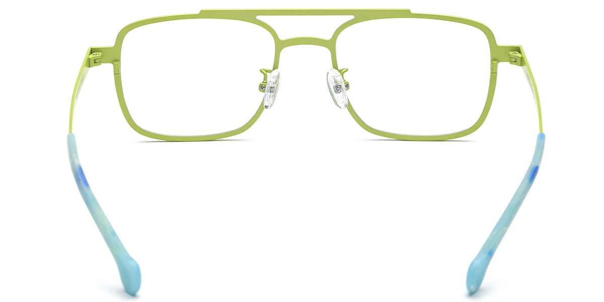 Titanium Square Reading Glasses pattern-yellow