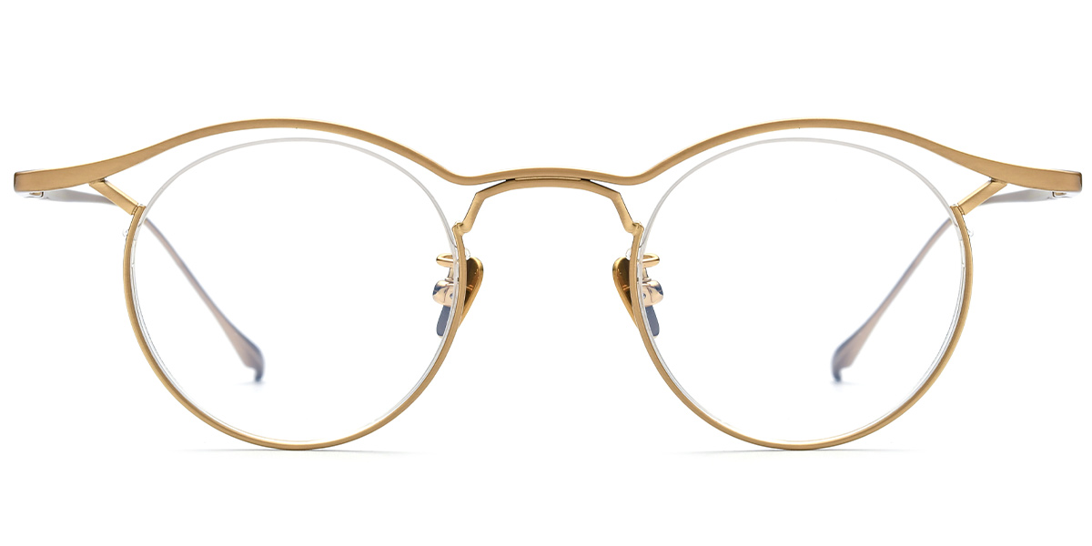 Titanium Round Reading Glasses gold