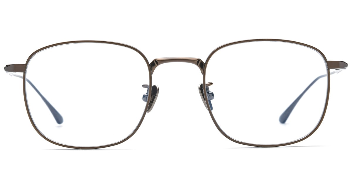 Titanium Square Reading Glasses brown