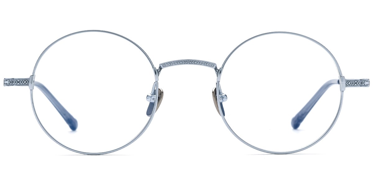 Titanium Round Reading Glasses silver