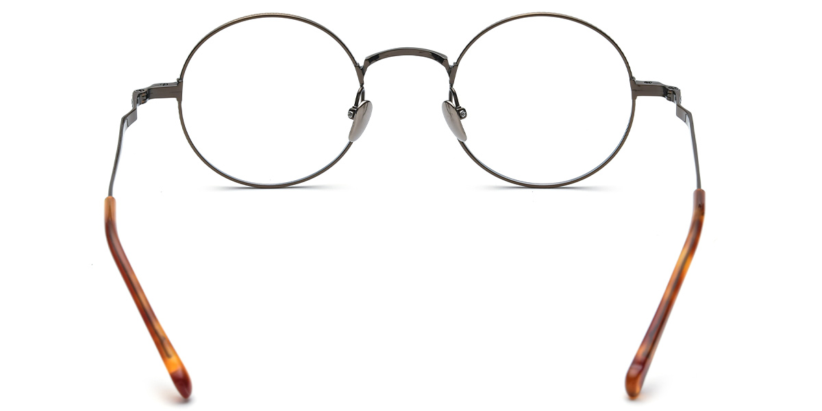 Titanium Round Reading Glasses brown