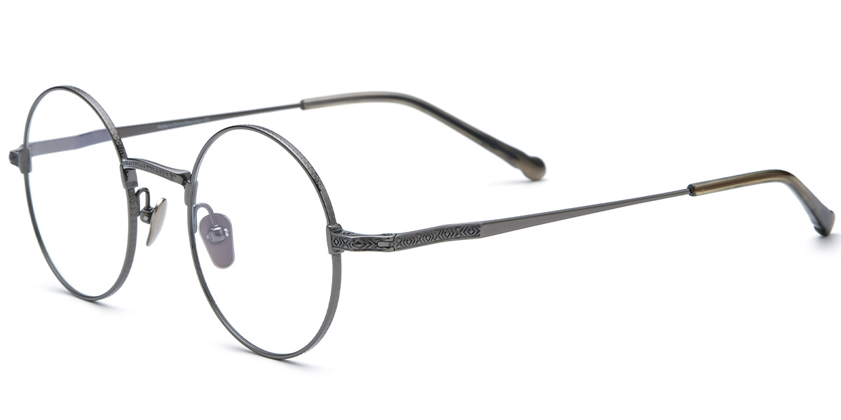 Titanium Round Reading Glasses grey