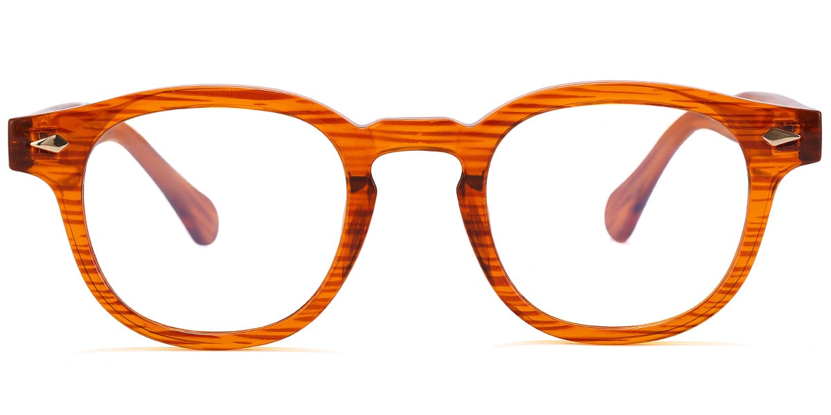 Square Reading Glasses pattern-orange