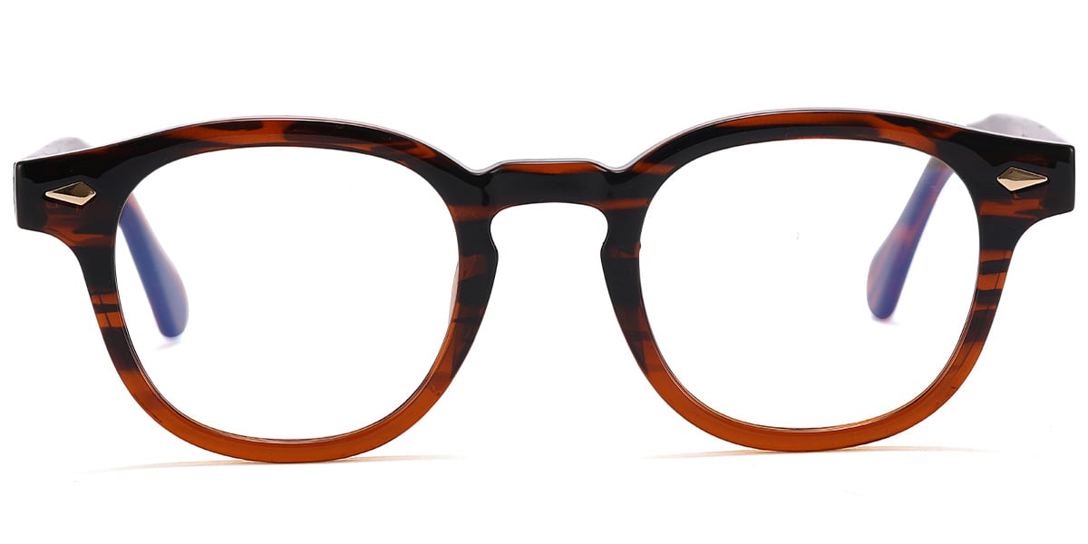 Square Reading Glasses pattern-brown