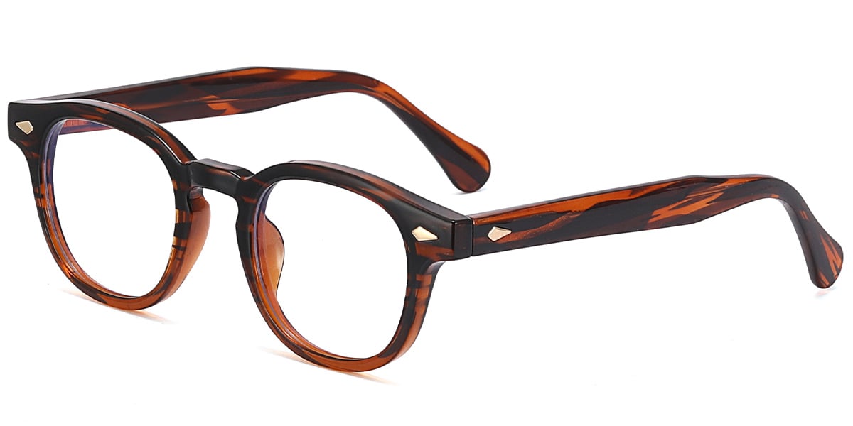 Square Reading Glasses pattern-brown