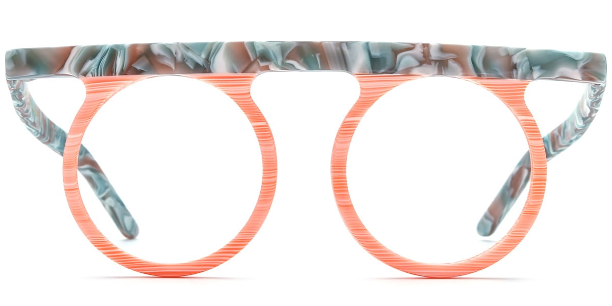 Acetate Round Reading Glasses pattern-orange