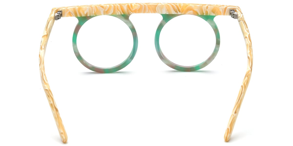 Acetate Round Reading Glasses pattern-green